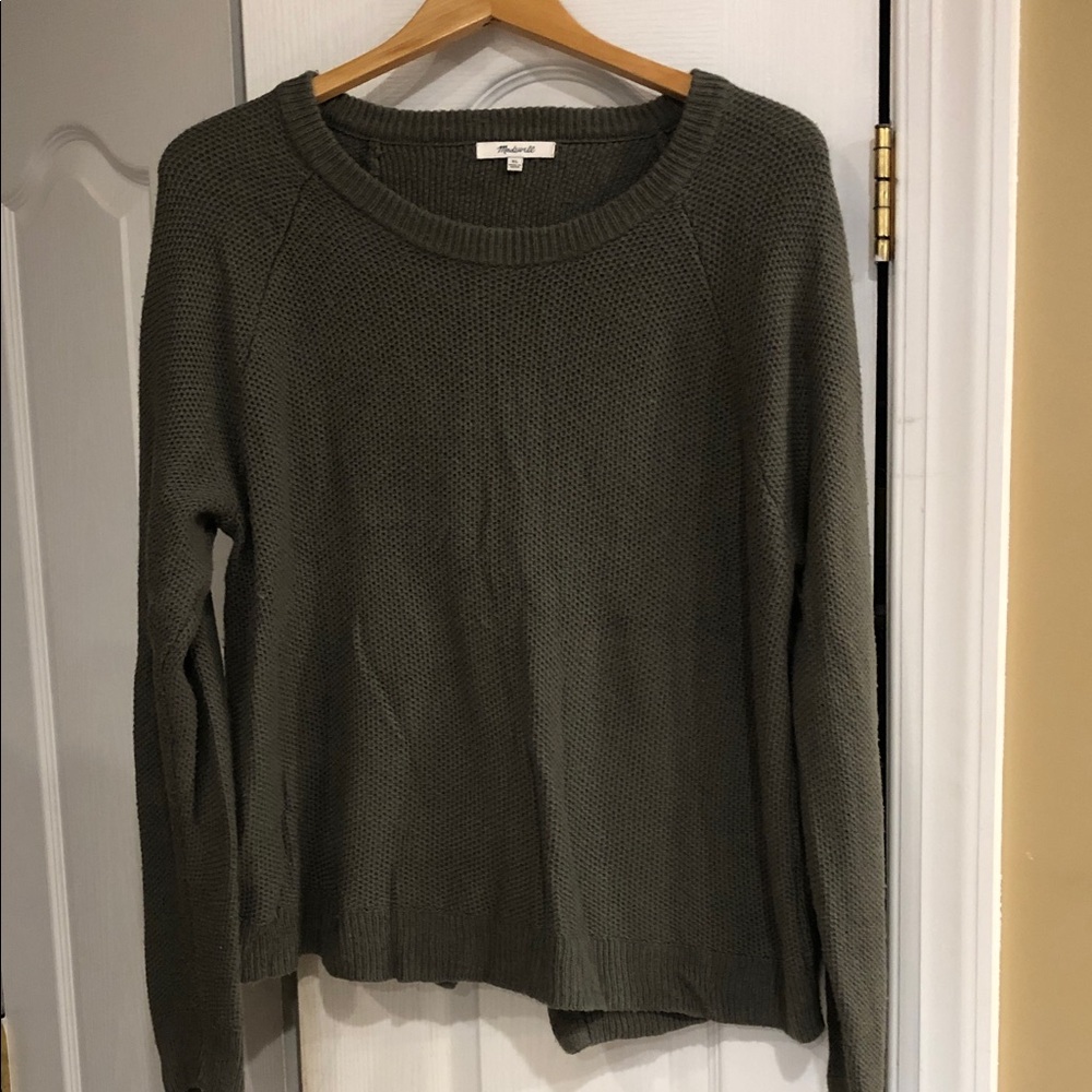 Madewell green sweater size xl with open back